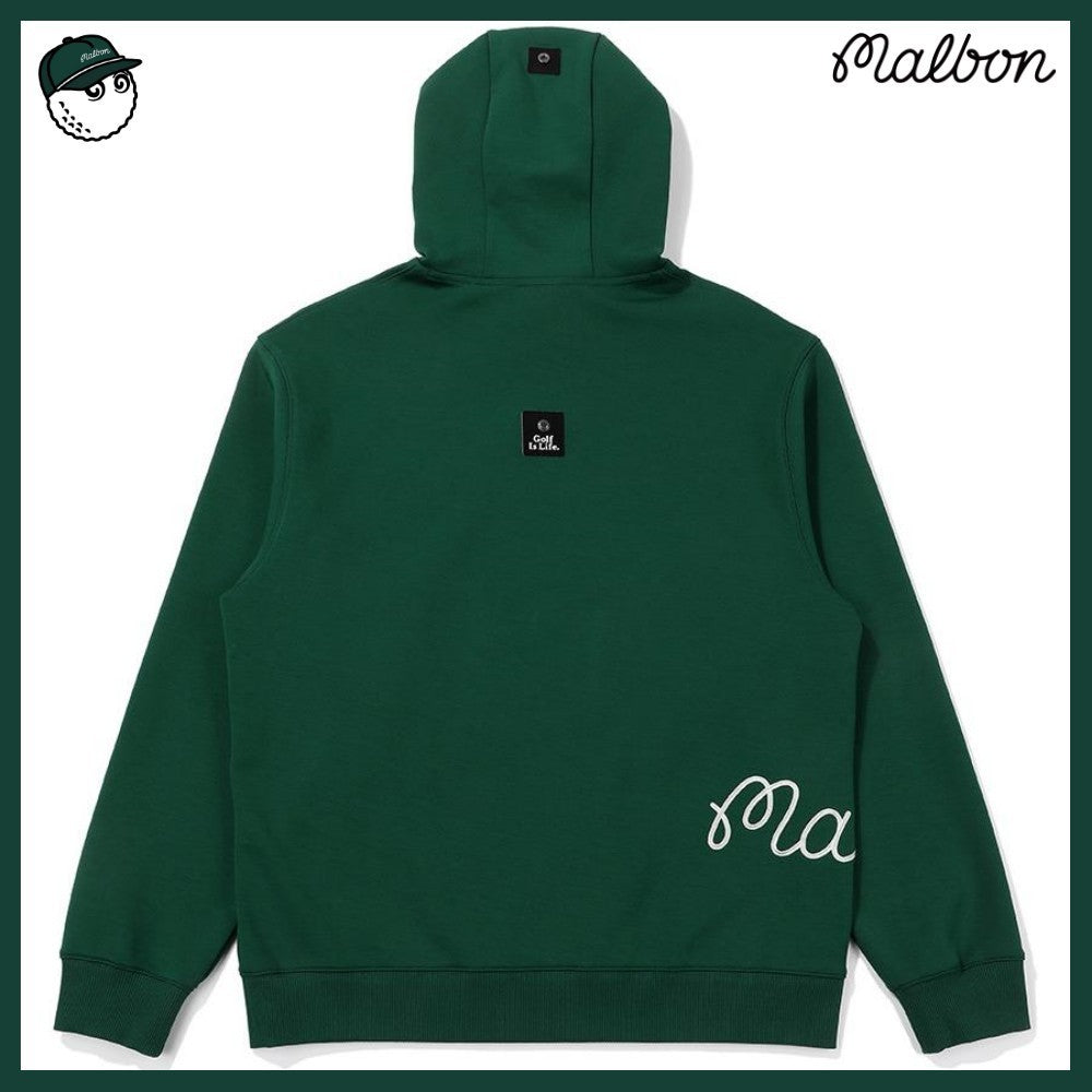 【MALBON GOLF】 SCRIPT HOOD MAN TO MAN 3COLORS