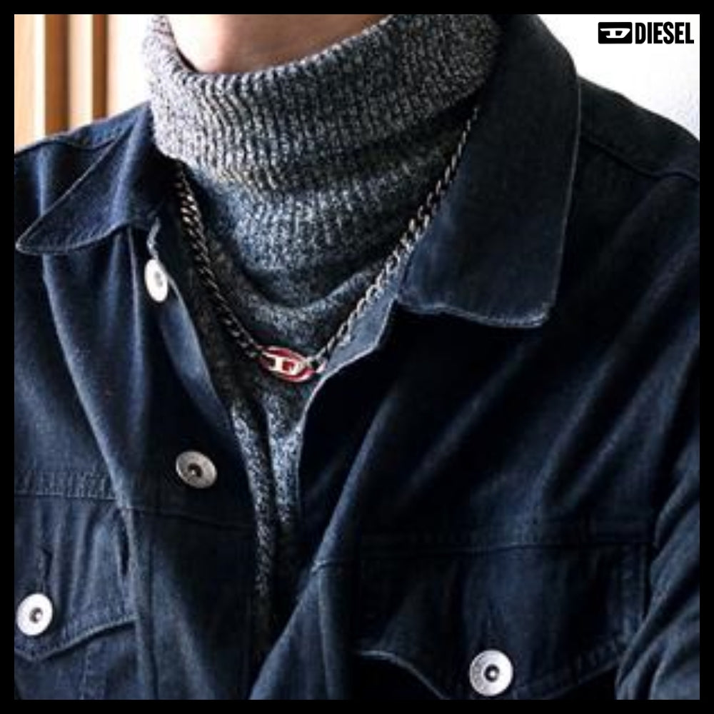 【DIESEL】Logo Pendant Chain Necklace