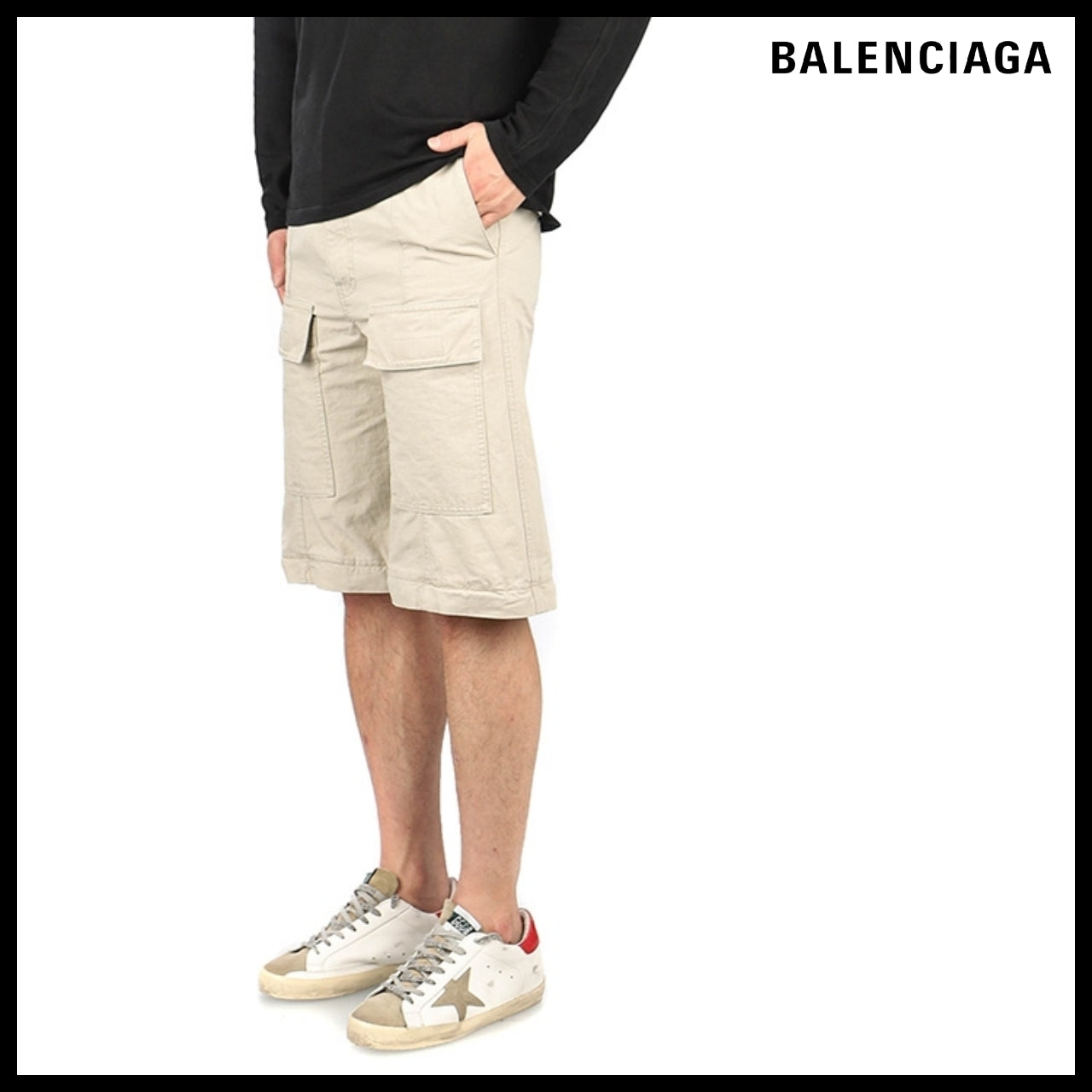 【BALENCIAGA】Flared Cargo Pants Beige