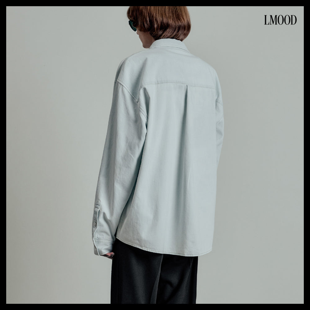 【LMOOD】Burning Denim Cotton Shirt 2 Colors