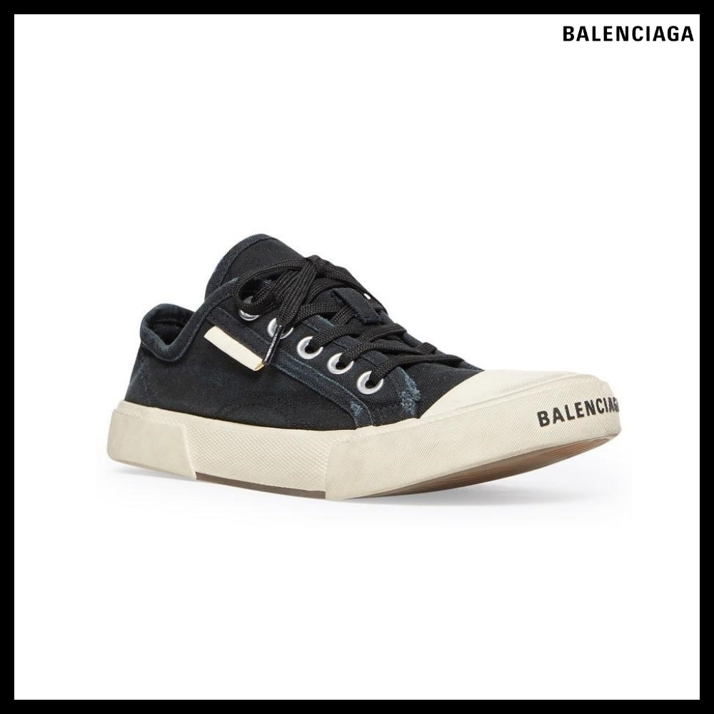 【BALENCIAGA】Paris Low Top Sneaker Black Destroyed White