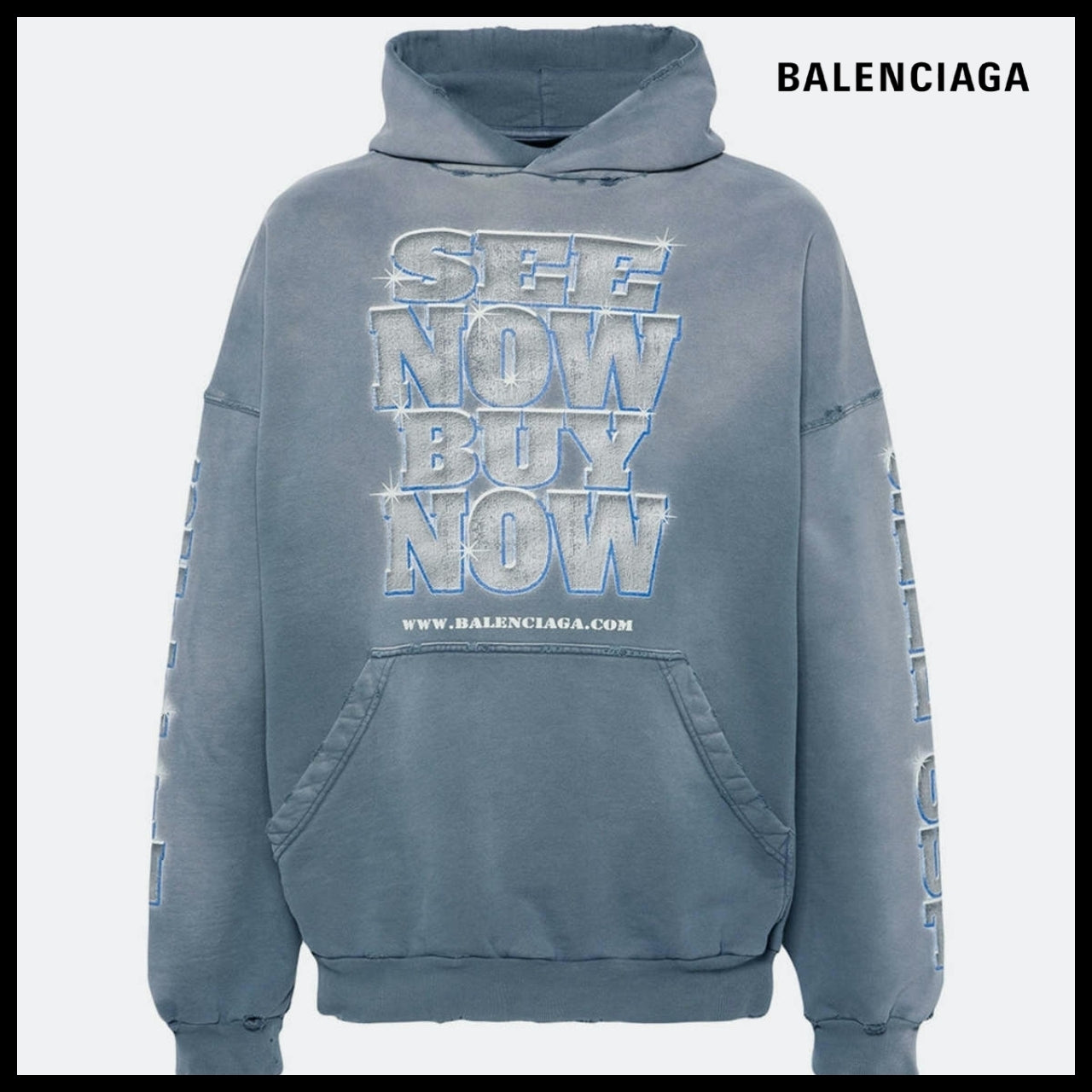 【BALENCIAGA】See Now Buy Now Hoodie Blue