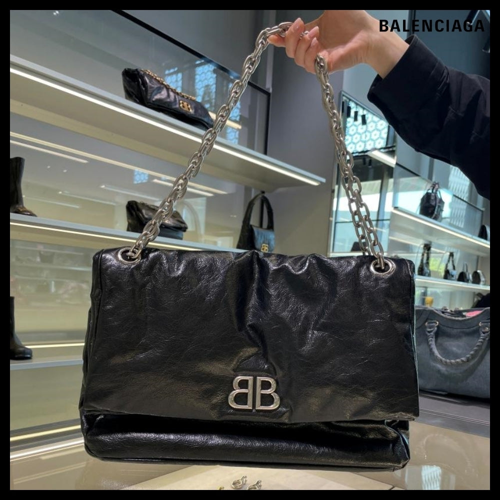 【BALENCIAGA】Monaco Large Chain Bag Black