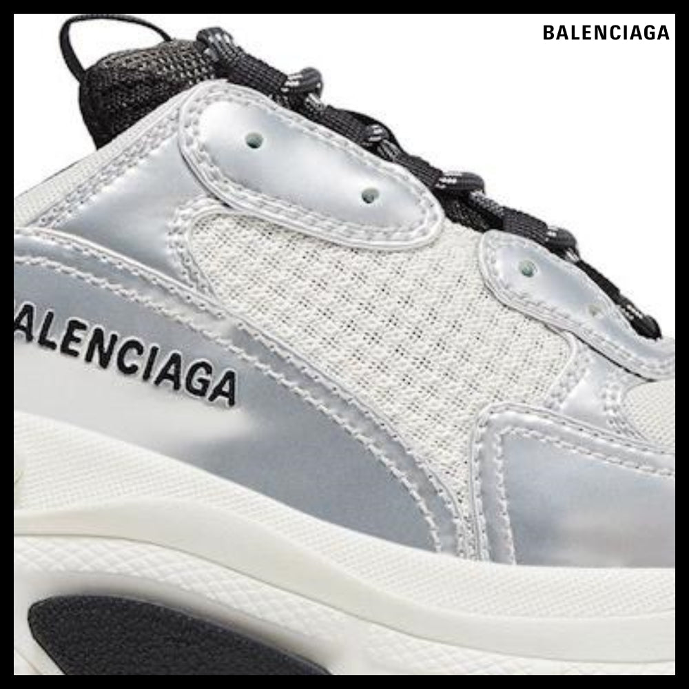 【BALENCIAGA】Triple S Sneaker Black White Silver
