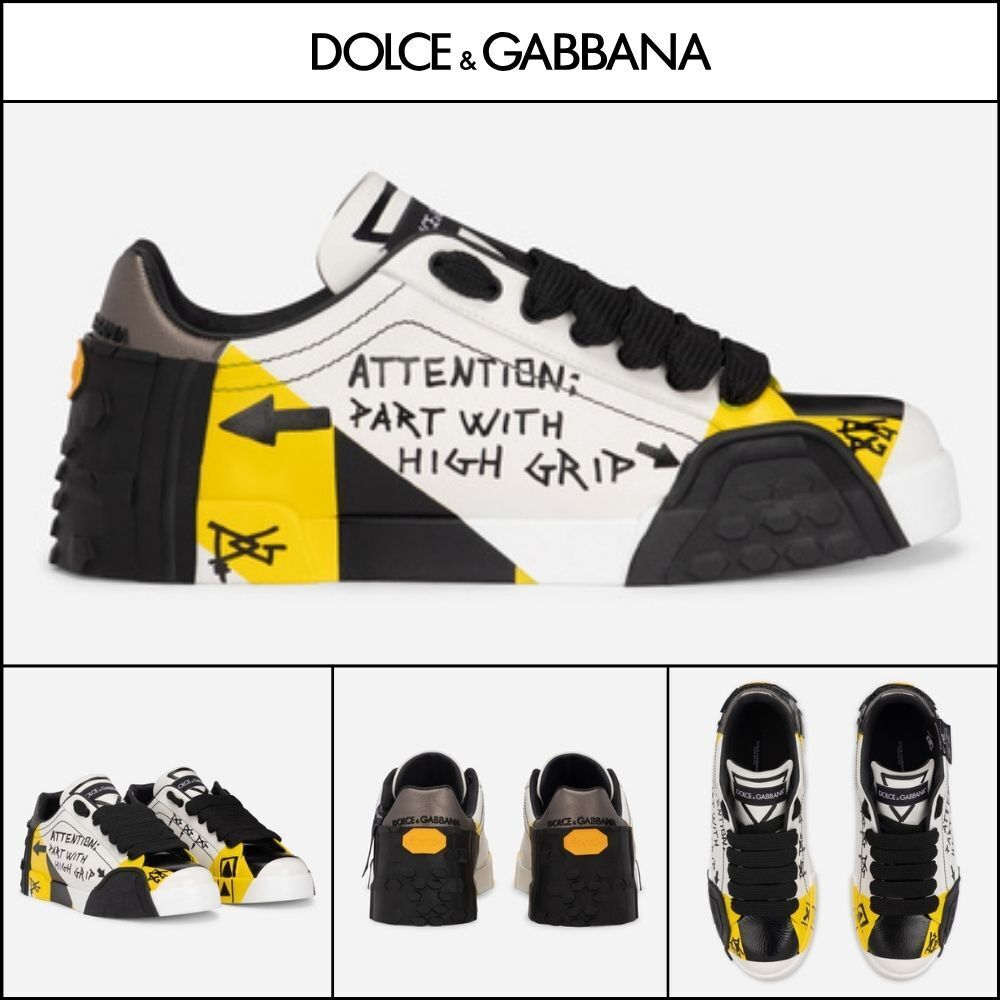 【Dolce & Gabbana】CALFSKIN PORTOFINO SNEAKERS WITHLETTERING