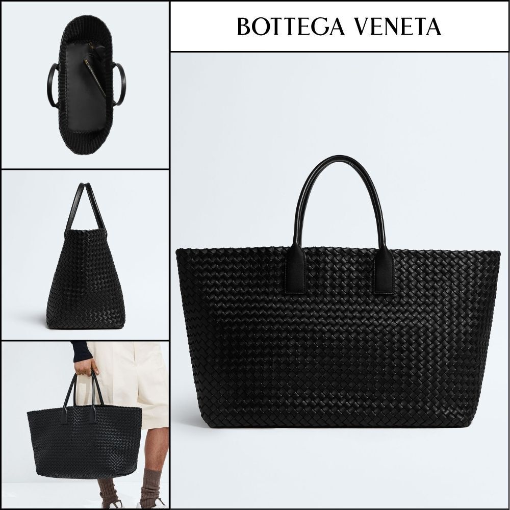 ◆BOTTEGA VENETA◆LARGE CABAT TOTE BAG BLACK