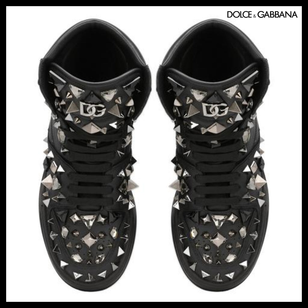 【Dolce & Gabbana】CALFSKIN NAPPA NEW ROMA MID-TOP SNEAKERS