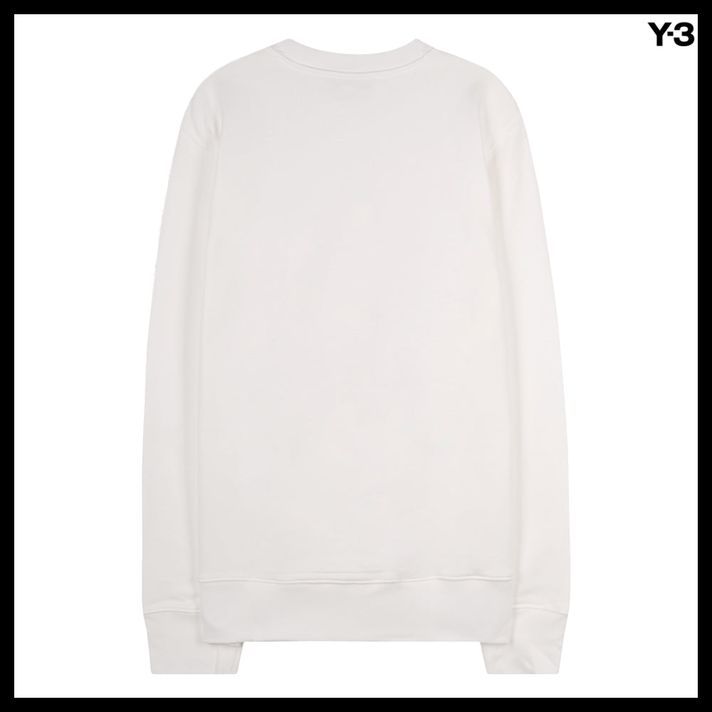 【Y-3】Men's Square Logo White Sweatshirt