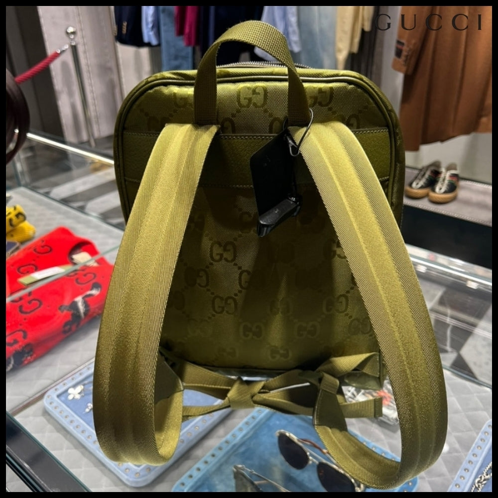 【GUCCI】Off the Grid GG Nylon Backpack Juniper Green