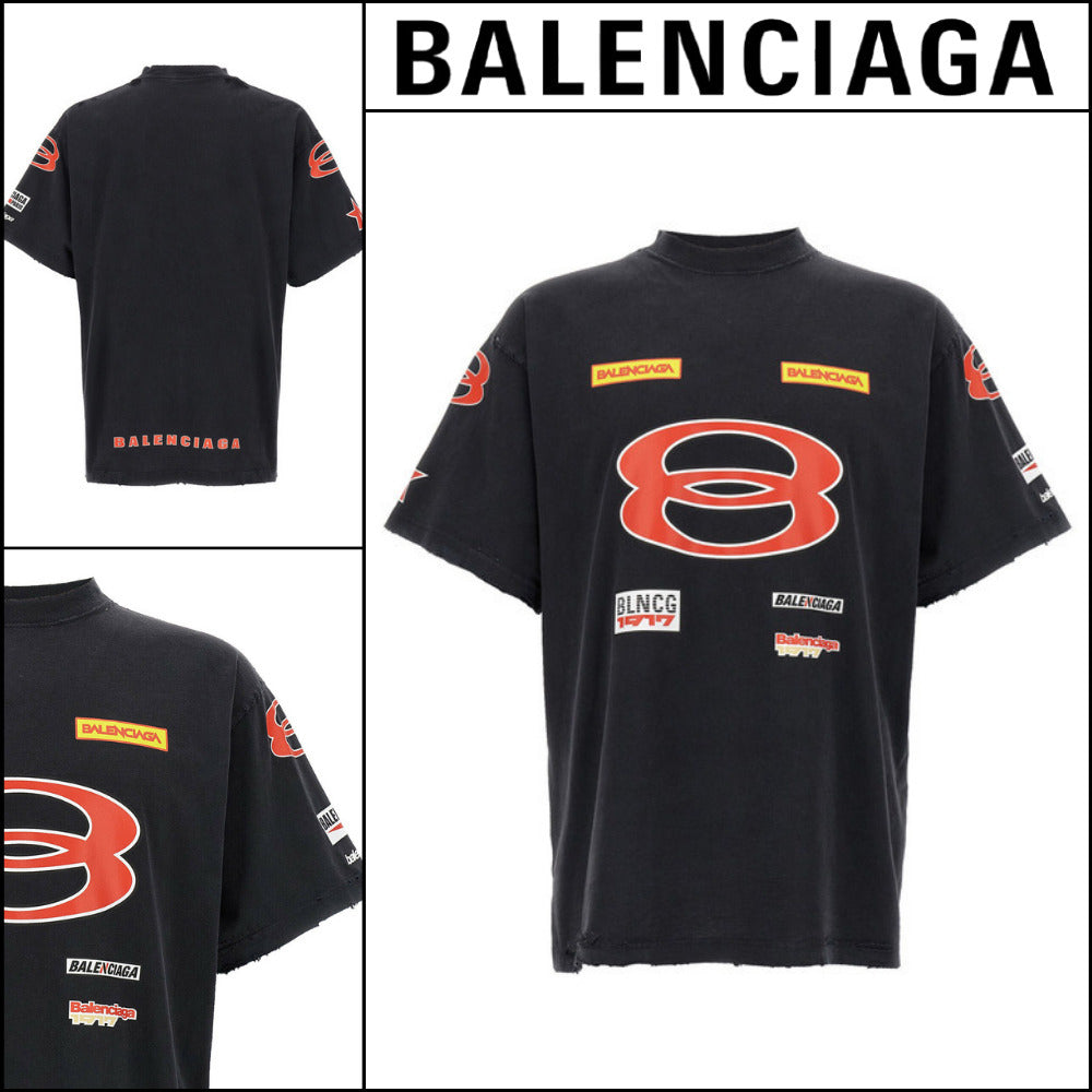 【BALENCIAGA】Sponsor Logos T-Shirt Oversized Black