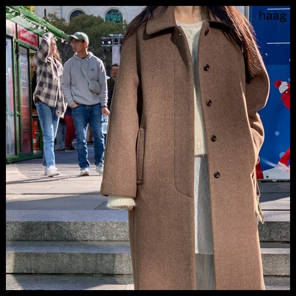 【HAAG】A Wool Single Coat Brown