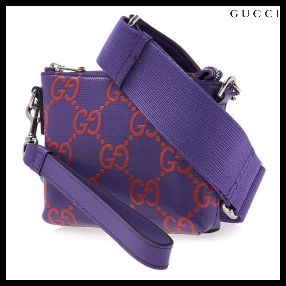 【GUCCI 】Tennis 20 GG Embossed Two-Tone Messenger Bag