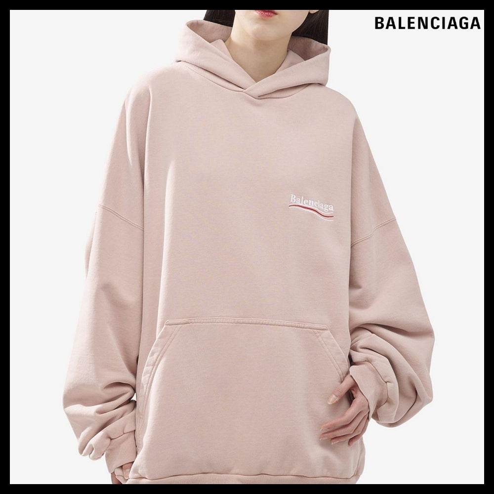 【BALENCIAGA】Political Campaign Hoodie Oversized Pink