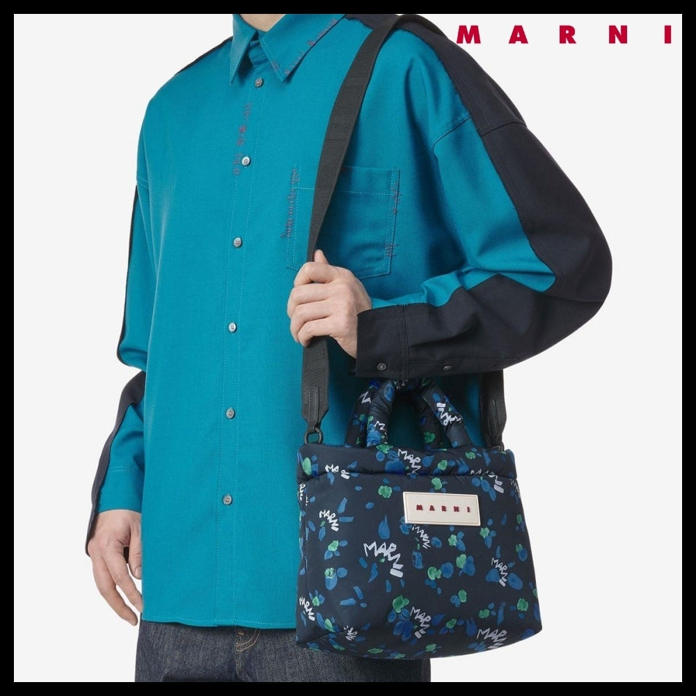 【MARNI】ナイロン トートバッグ - インク