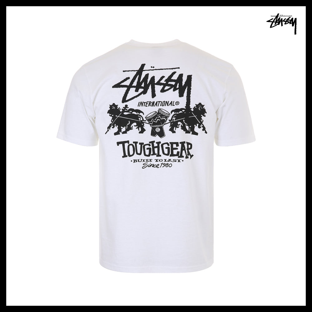 【Stussy】Tough Gear International White Short-Sleeve T-Shir