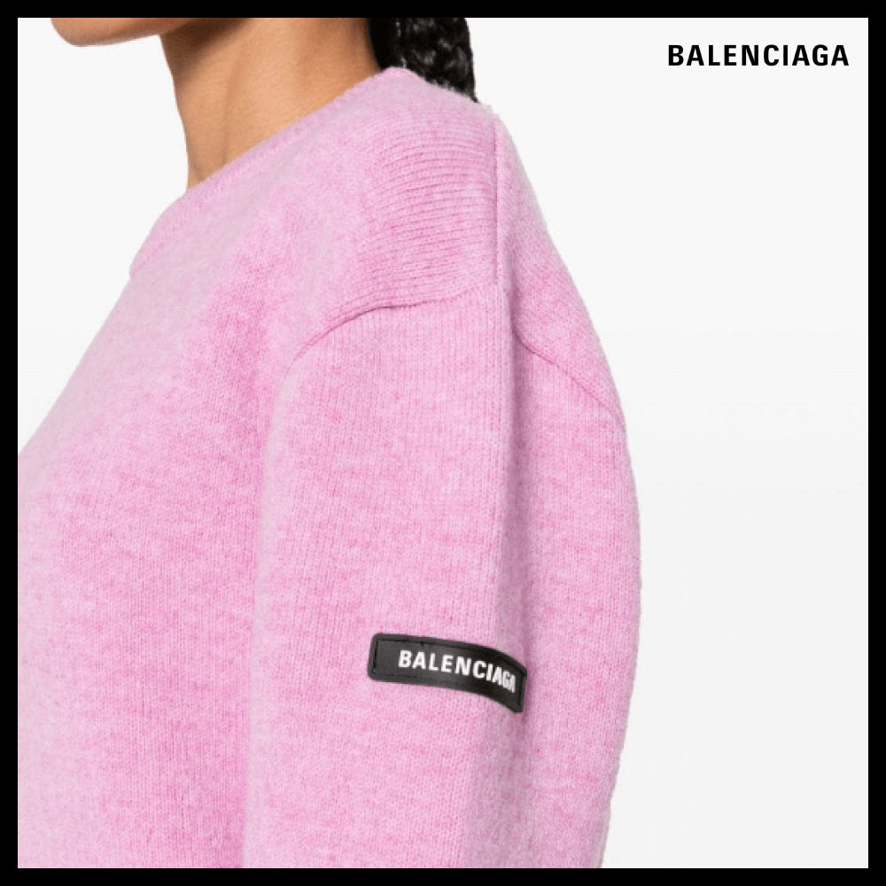 【BALENCIAGA】Wool Crewneck Sweater Pink