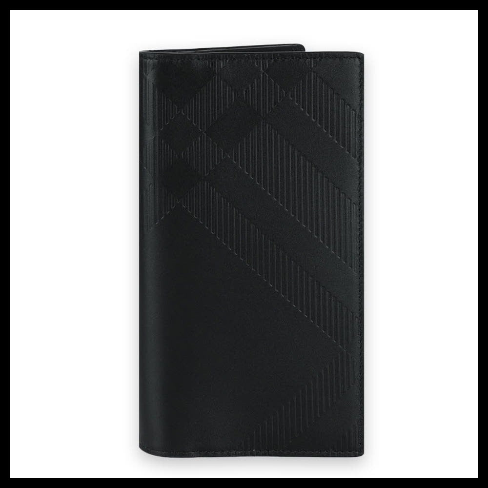 【Burberry】Continental Check Long Wallet Black