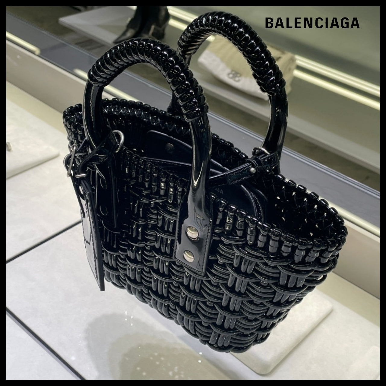 【BALENCIAGA】Bistro Basket with Strap XXS Black
