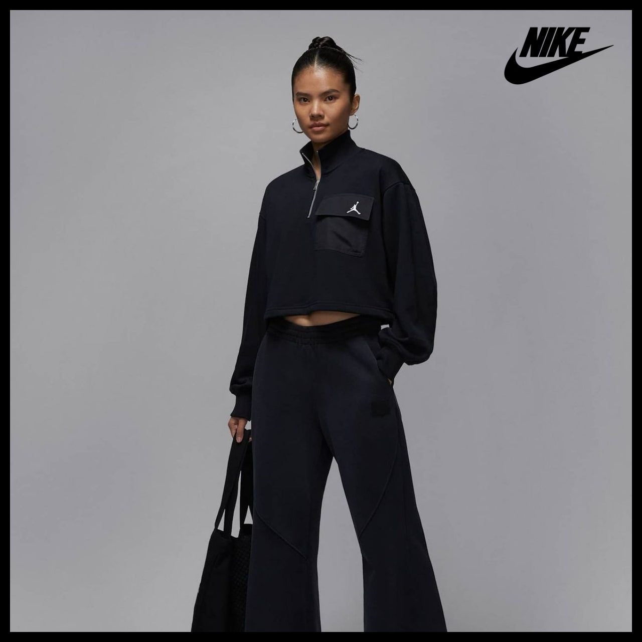 【NIKE】Brooklyn Fleece 1/4 Zip Hike Mike Top W Black