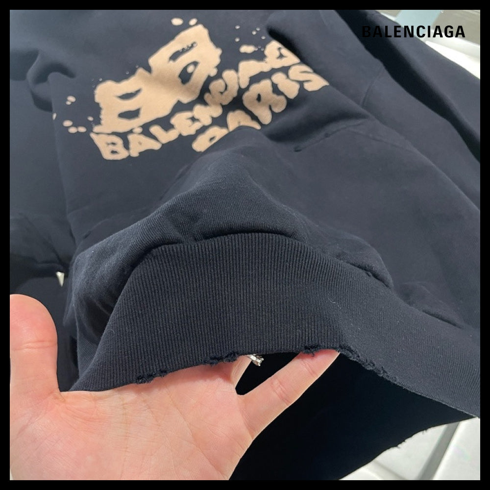 ★Balenciaga アウトレット セール ★Drawn BB Large Fit Hoodie