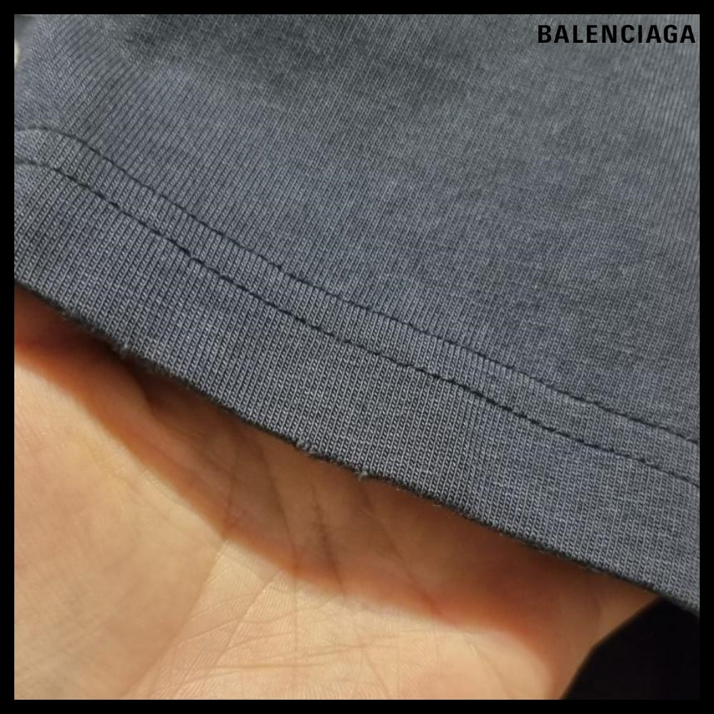 【BALENCIAGA】Oversized T-Shirt Faded Black White