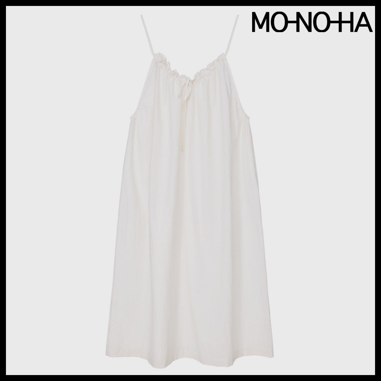 【MONOHA】Gathered Drawstring Sleeveless Dress 2 Colors
