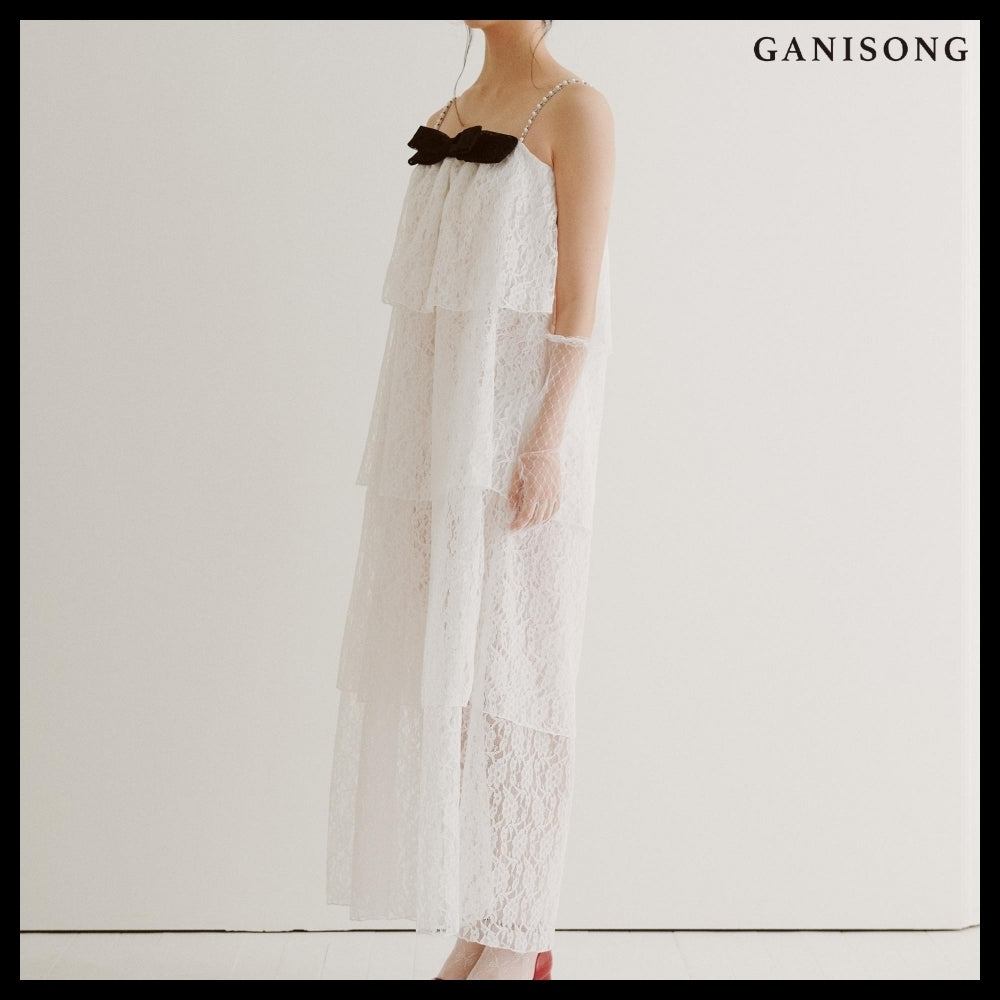 【GANISONG】Bridal Layerd Wedding Cake Dress White