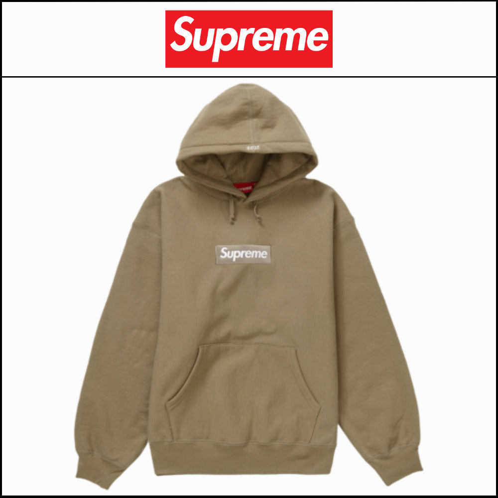 【100%正規品保証 Supreme】Box Logo パーカー ダークサンド