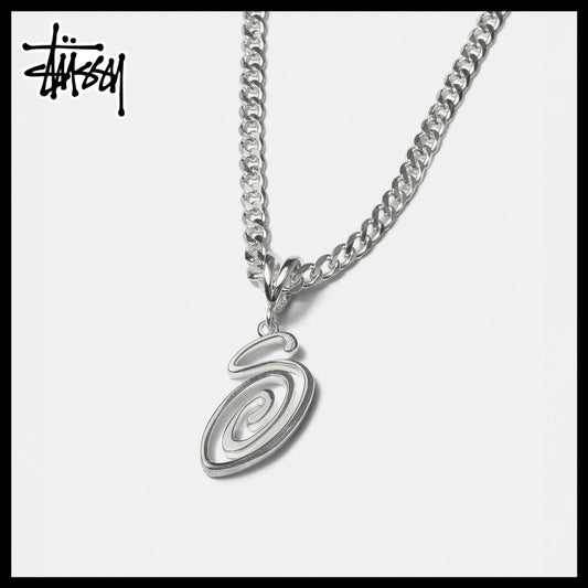 【STUSSY】SWIRLY S CHAIN STERLING ネックレス 正規品