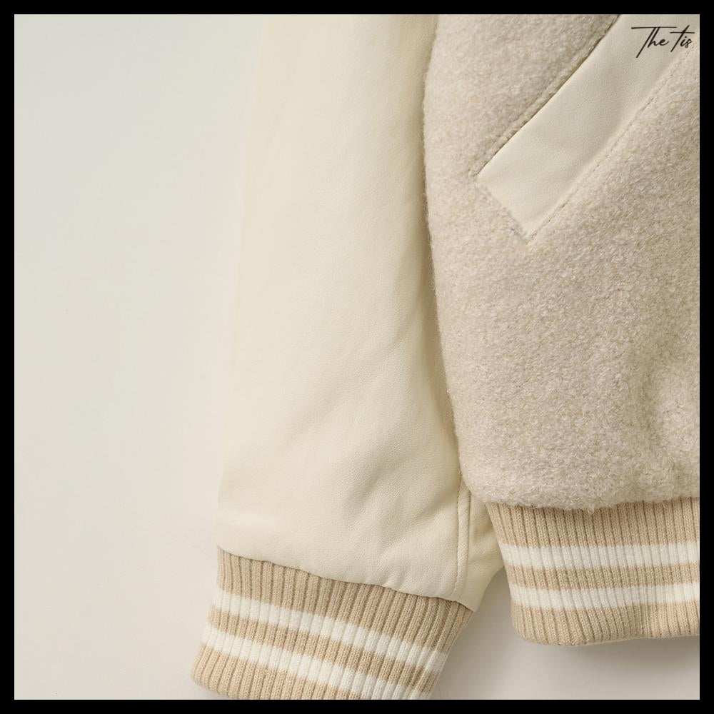 【The tis】Angel Pearl Varsity Jacket 2Colors