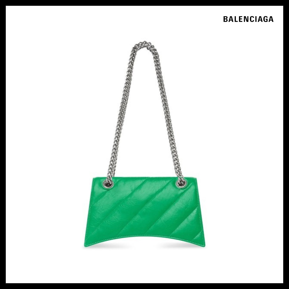 【BALENCIAGA】Crush Small Chain Bag Quilted Green