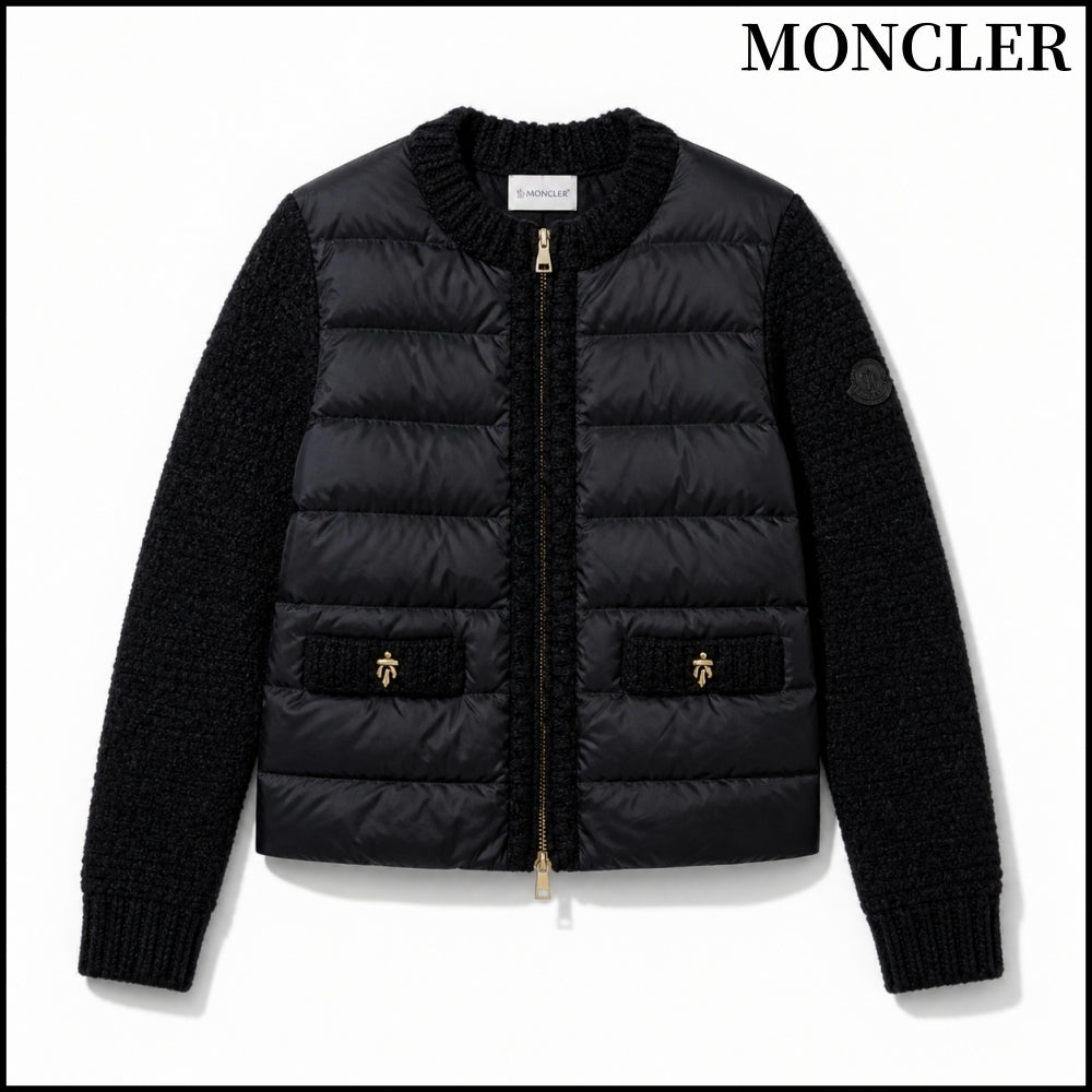 【MONCLER】Padded Zip-up Cardigan Black
