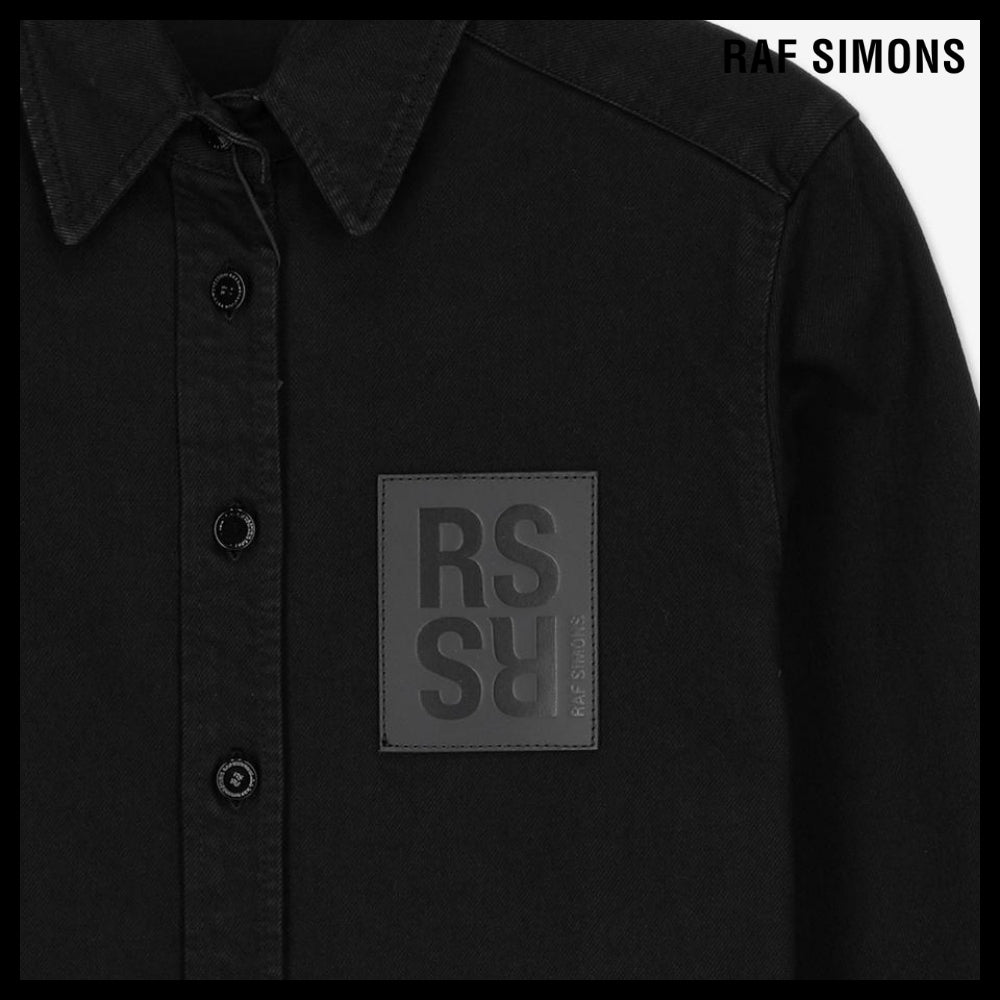 【RAF SIMONS】ロゴ パッチ シャツ ブラック