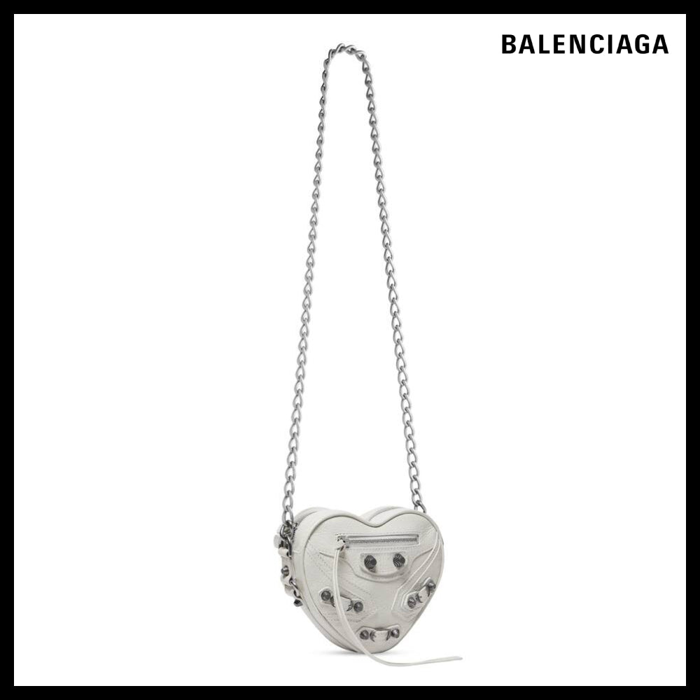 【BALENCIAGA】LE CAGOLE HEART MINI BAG WHITE ARENA LAMBSKIN
