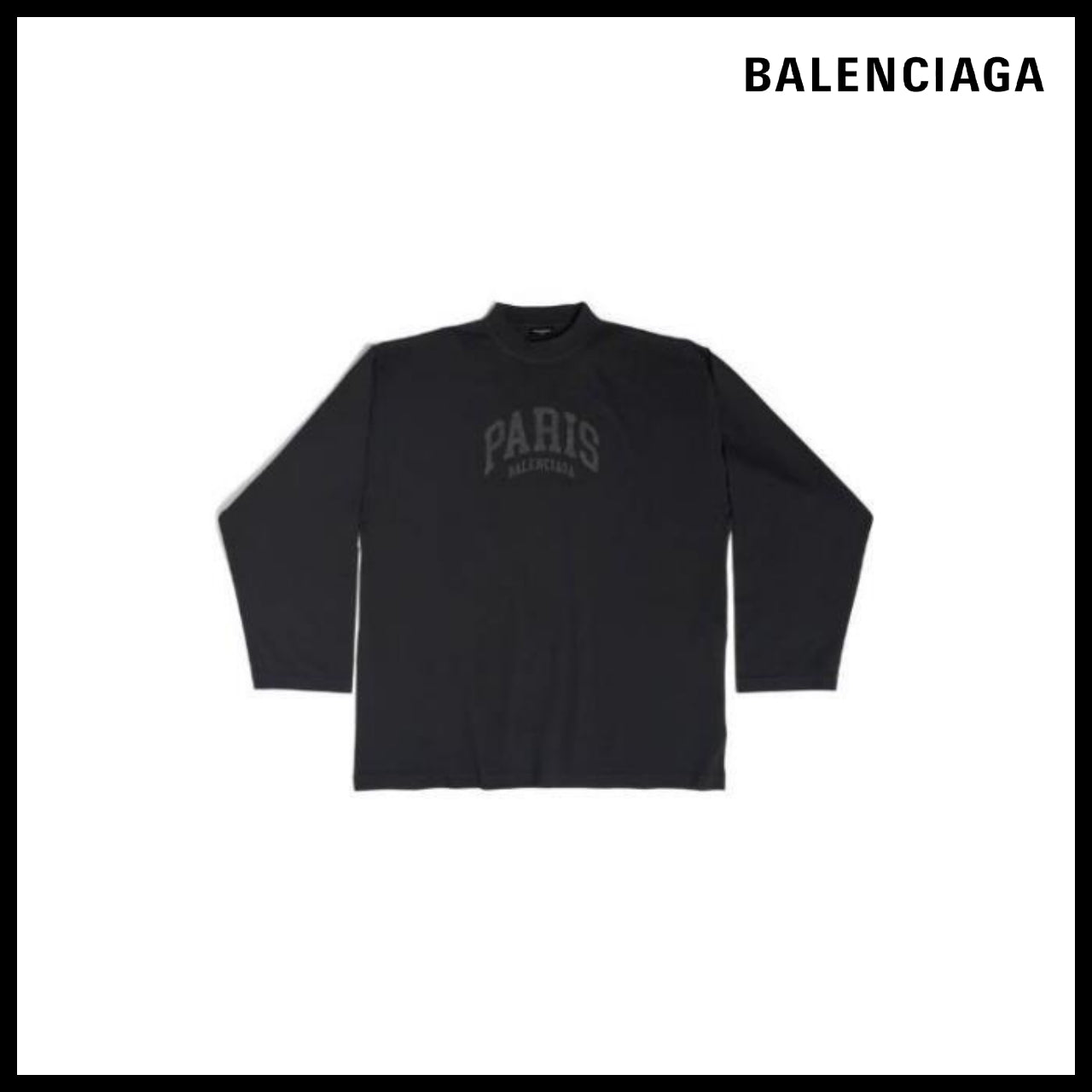 【BALENCIAGA】Cities Paris Long Sleeve T-Shirt Oversized