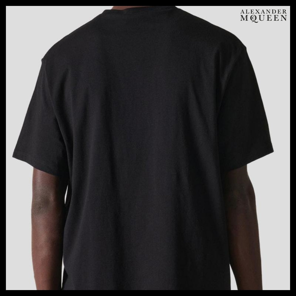 【Alexander Mcqueen】Wax-Dyed Flower Skeleton T-shirt