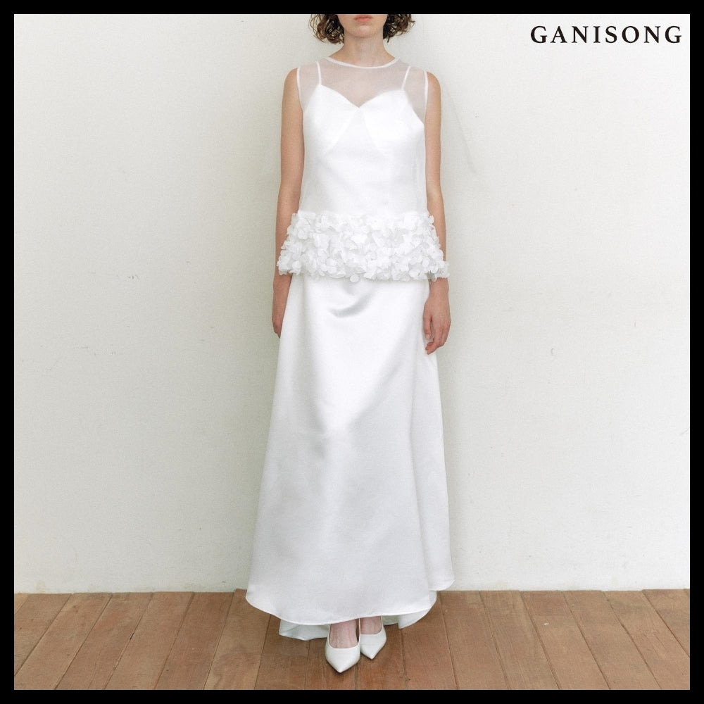 【GANISONG】Bridal Susu Vest Dress White