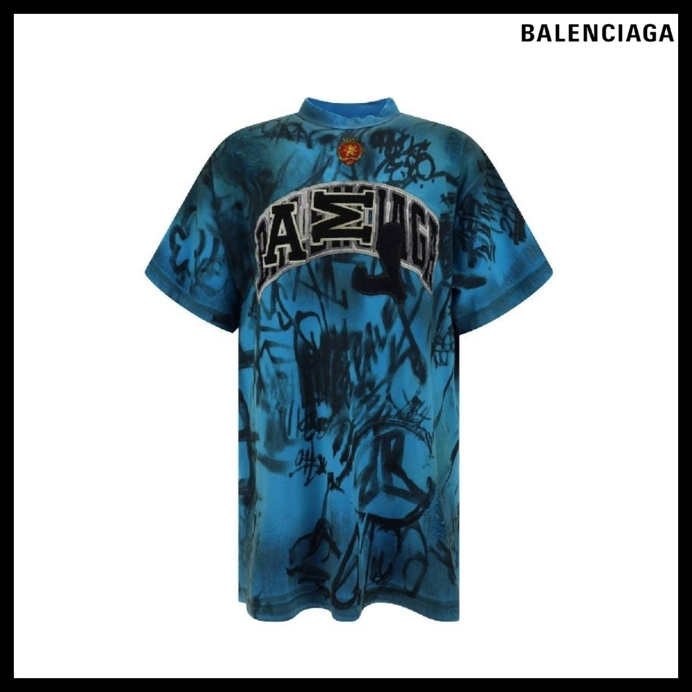 【BALENCIAGA】Skater Oversized T-Shirt Blue