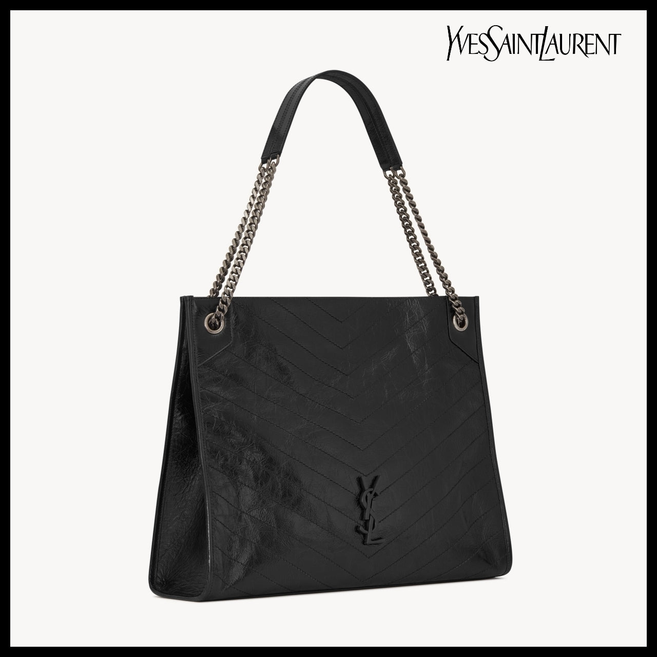 【Saint Laurent】Vintage Leather Large Shopping Tote