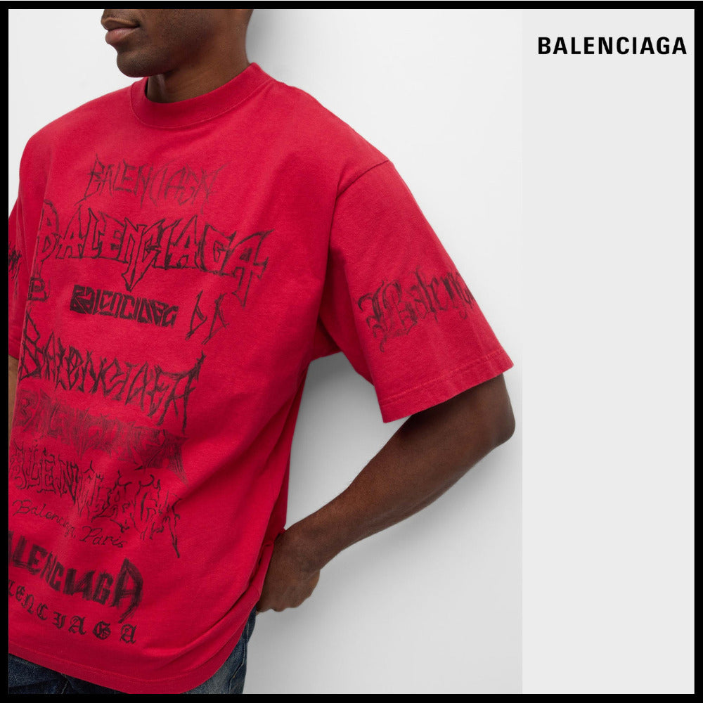 【BALENCIAGA】DIY Metal T-Shirt Large Fit Red