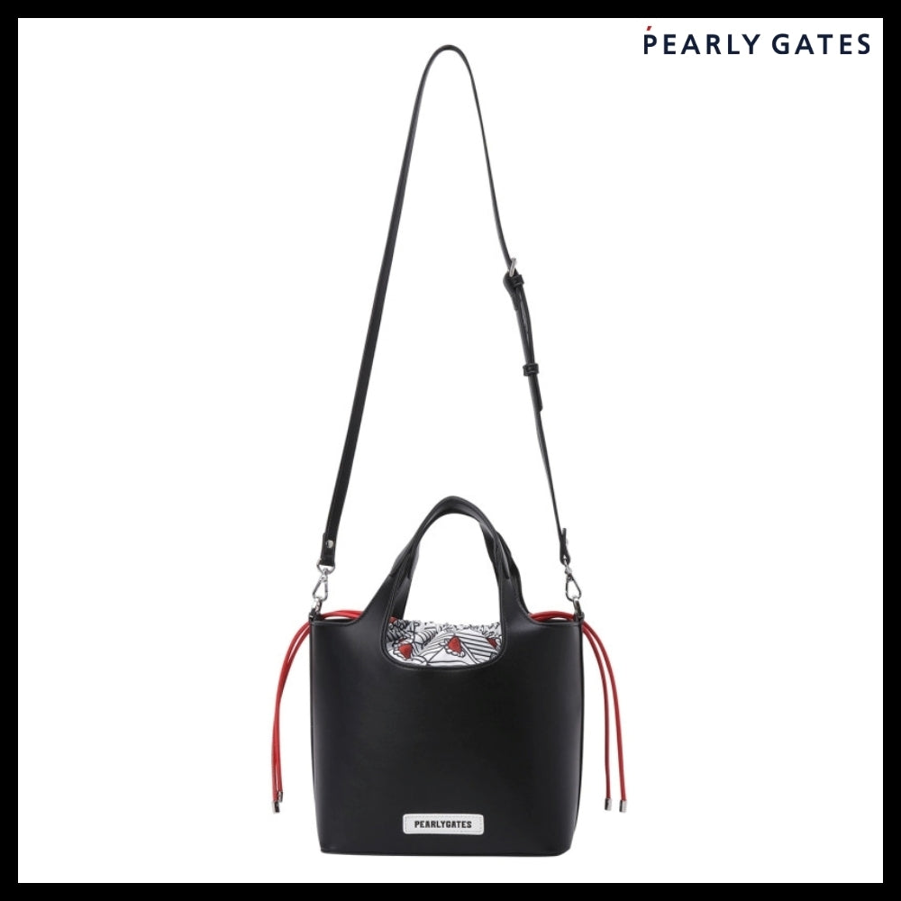 【PEARLY GATES】Embossed Logo Pattern Keyring Bucket Bag