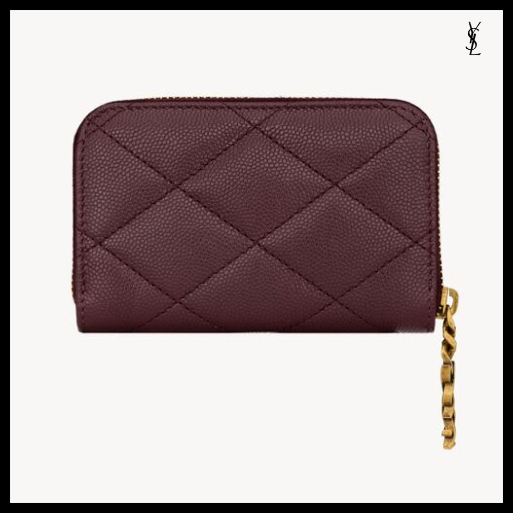 【Saint Laurent】Leather CASSANDRE BIJOU Coin Purse
