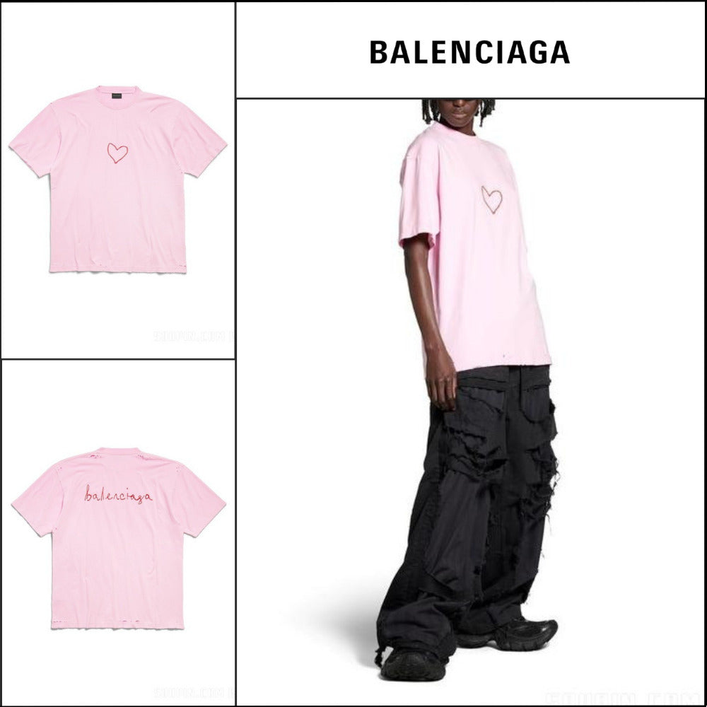 【BALENCIAGA】Lovey Oversized T-shirt Pink