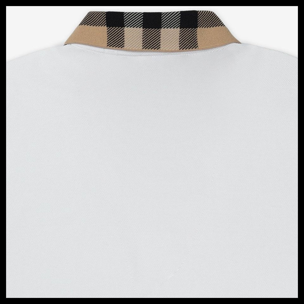 【Burberry】Cotton Slim Fit Polo Shirt White