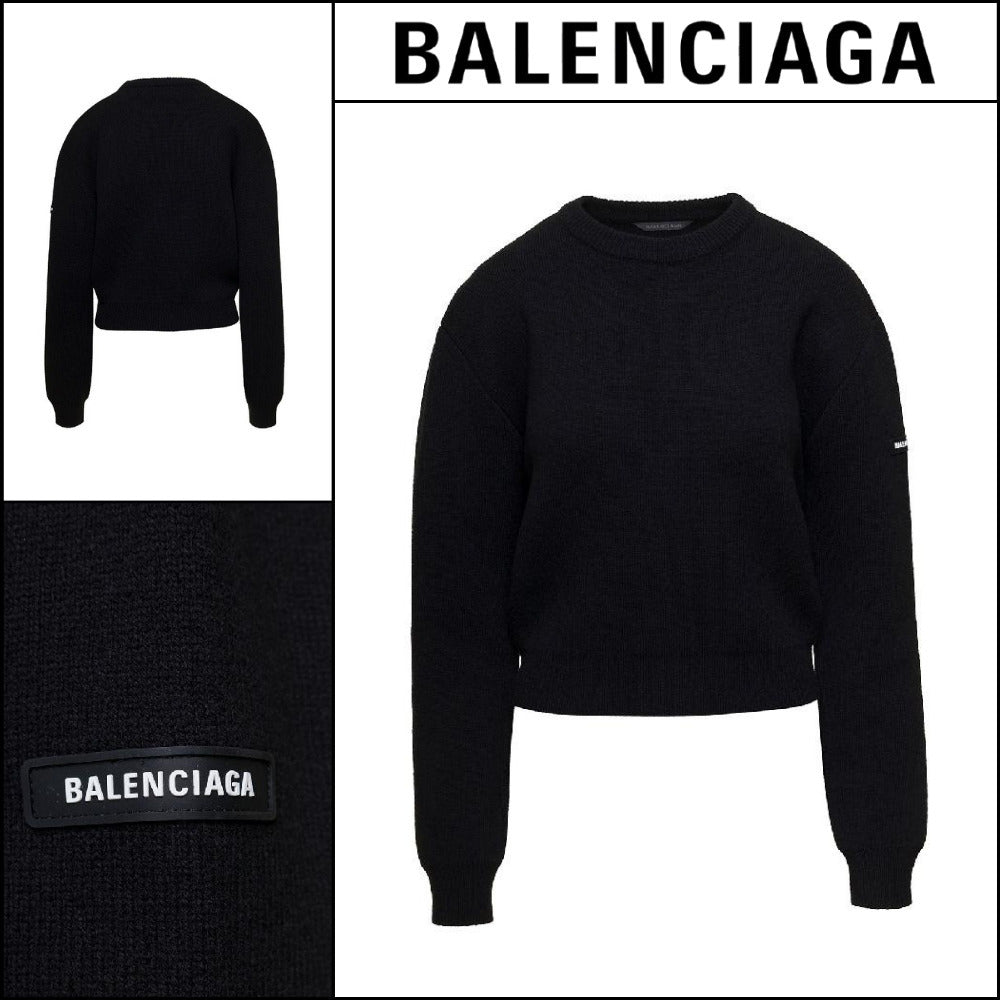 ★BALENCIAGAアウトレット セール ★Rubber Logo Cropped Knit