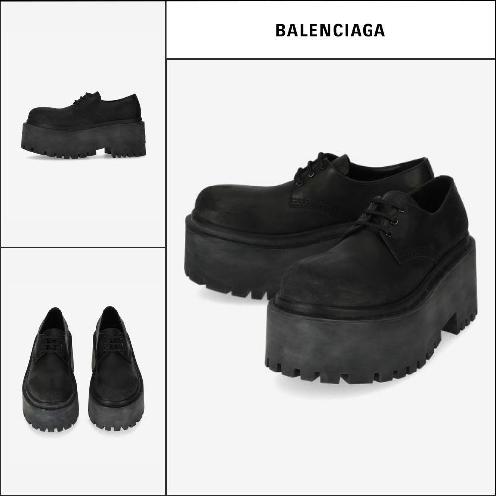 【BALENCIAGA】Strike Platform Derby Shoes Black
