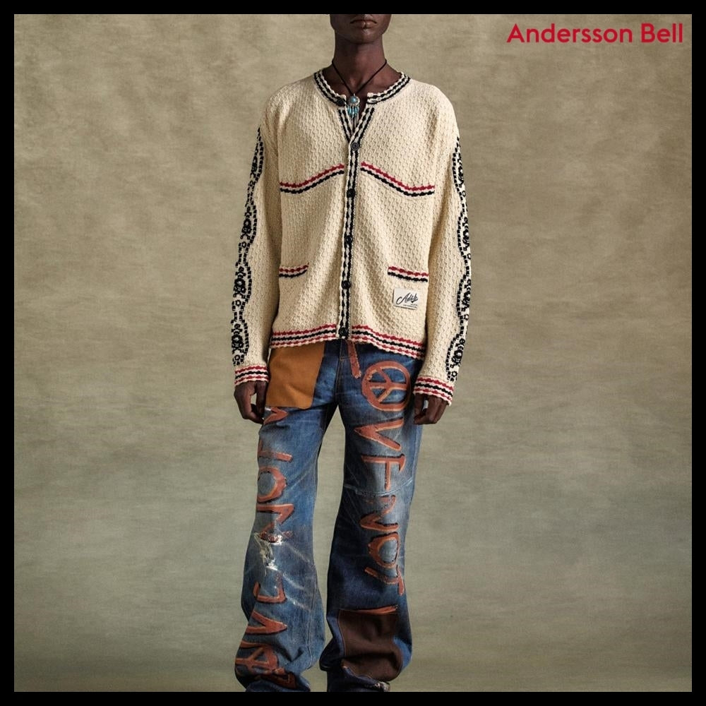 【ANDERSSON BELL】FANTASIA ROUND-NECK CARDIGAN ECRU