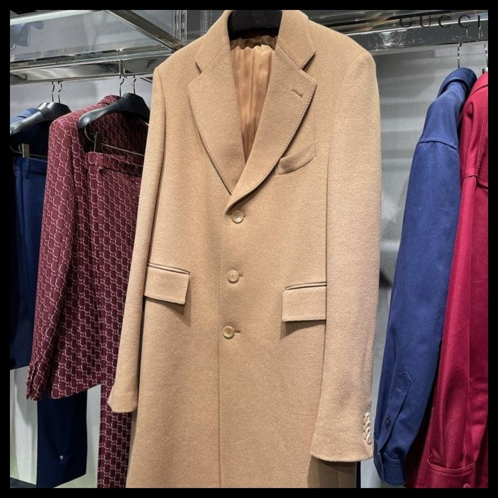 【GUCCI】Camel Hair Single Coat Beige