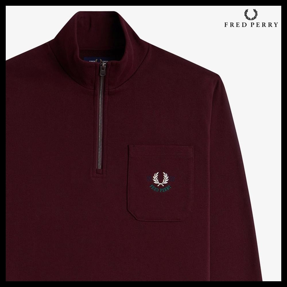 【FREDPERRY】ClubhouseEmbroideredChampionHalfzipSweatshirt