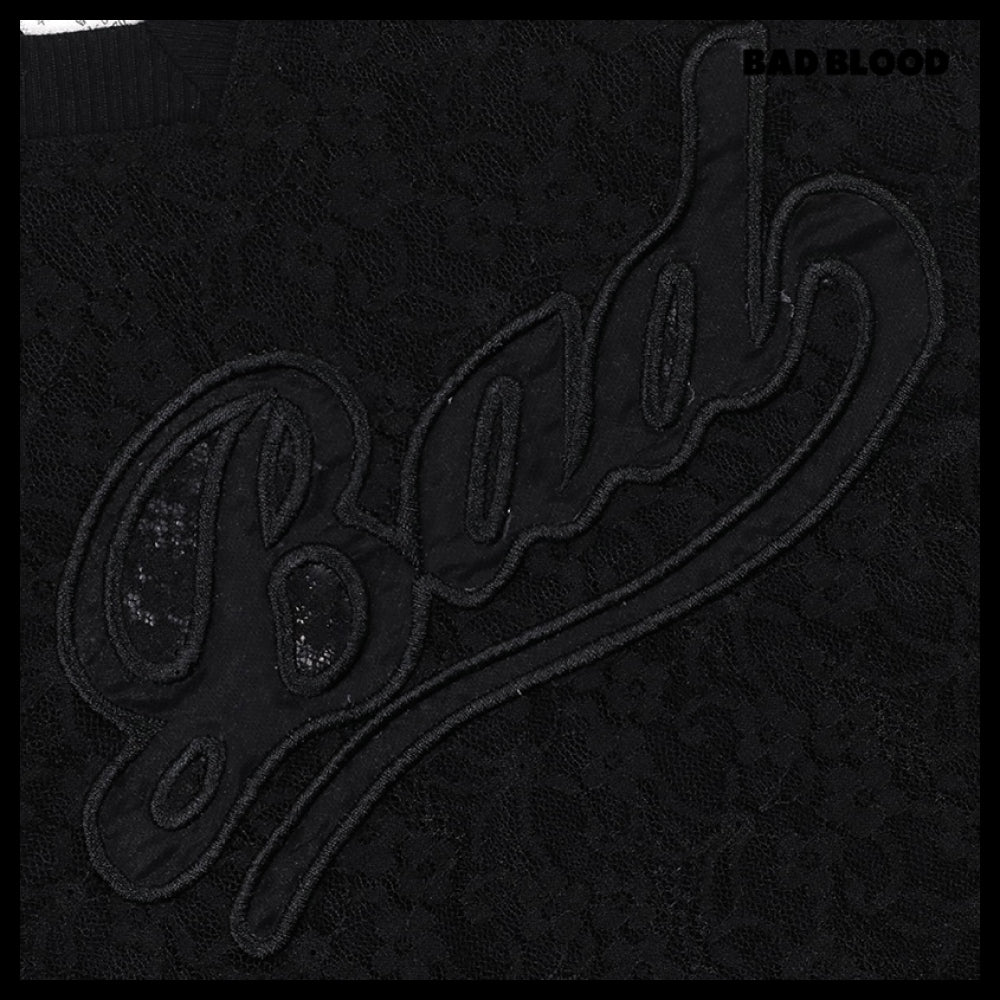 【BADBLOOD】Selena Lace Polo Top Black